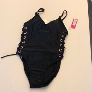 Black and rose gold swimsuit
